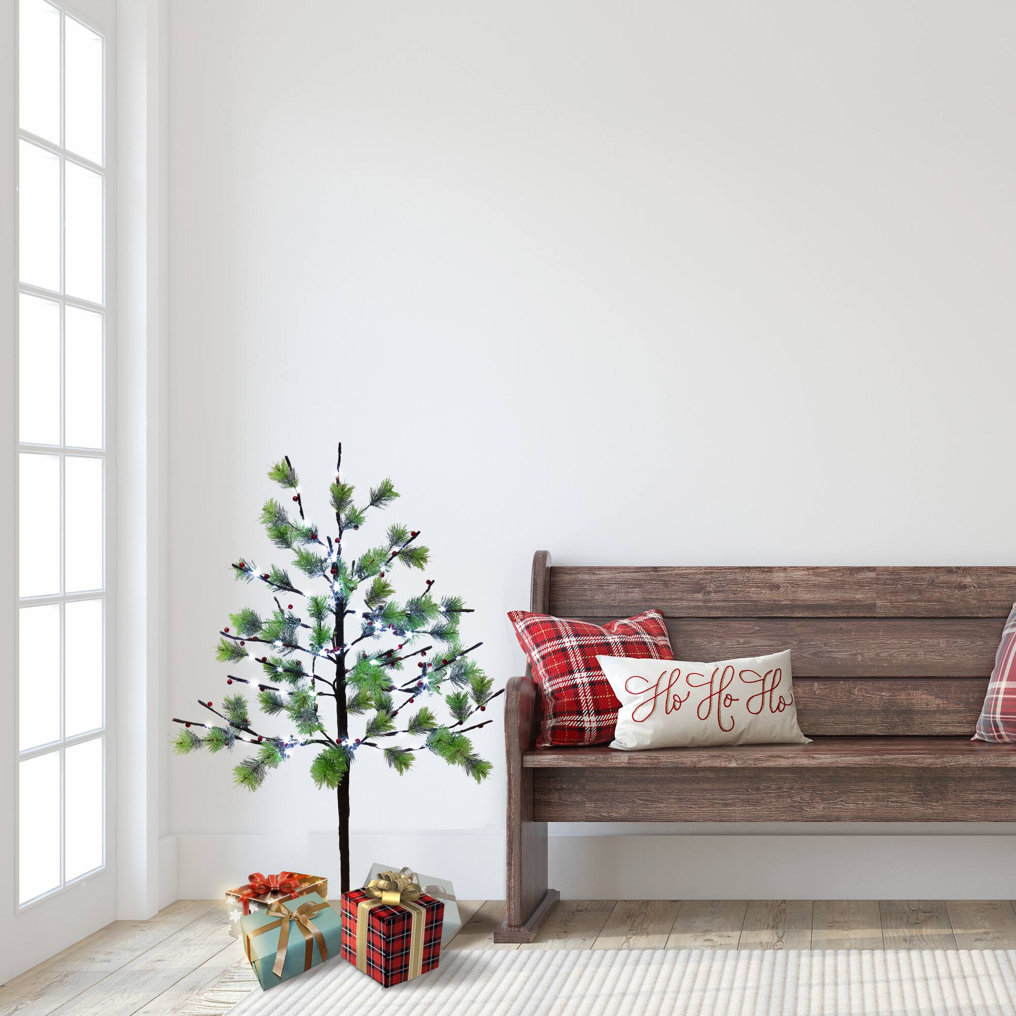 6 Pack: 3ft. Pre-Lit Twig Tree, White LED Twinkle Lights